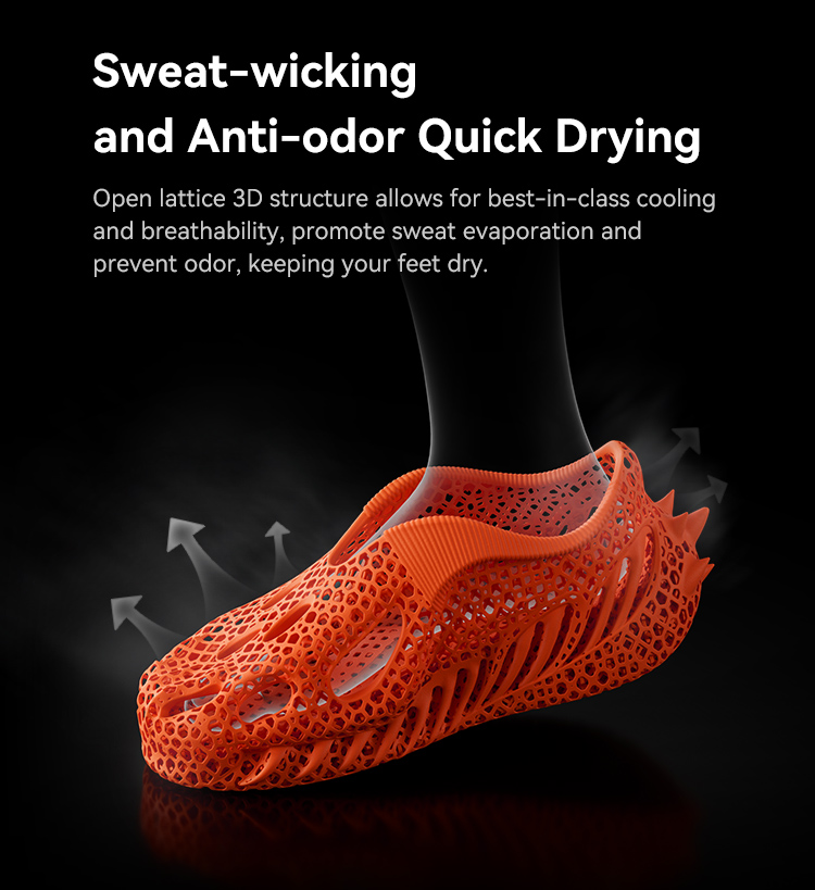 Sweat-wicking 3d print shoes